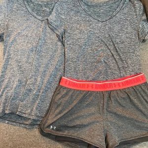 Under Armour good shorts and two bcbg shirts